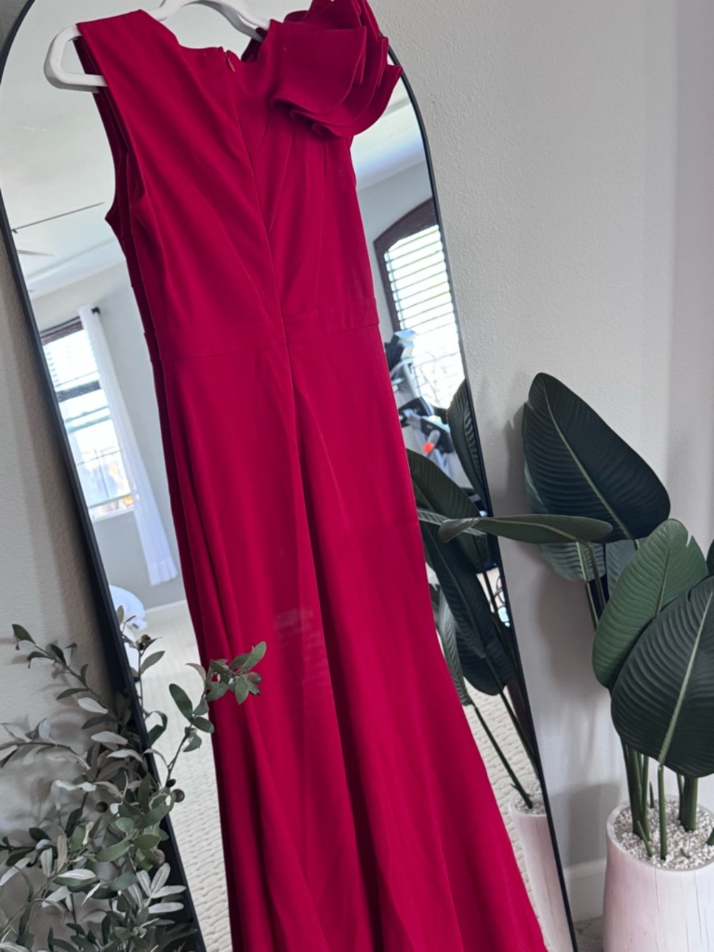 Lulu's Fuchsia One-Shoulder Ruffle Gown - Picture 2 of 5